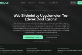 CashyGo web sitesi ve uygulama test görevleri sayfası ekran görüntüsü